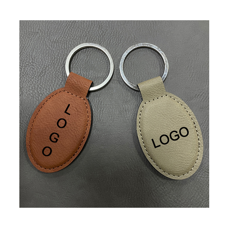 Keychains Oval Leatherette Laserable le Oiled Edge
