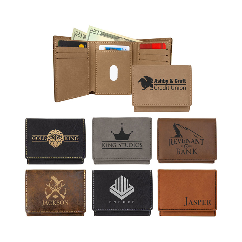 Sparán Trifold Leatherette Laserable