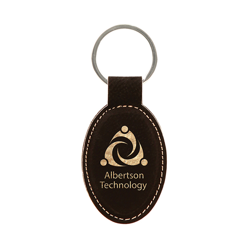 Keychain Oval Leatherette Laserable
