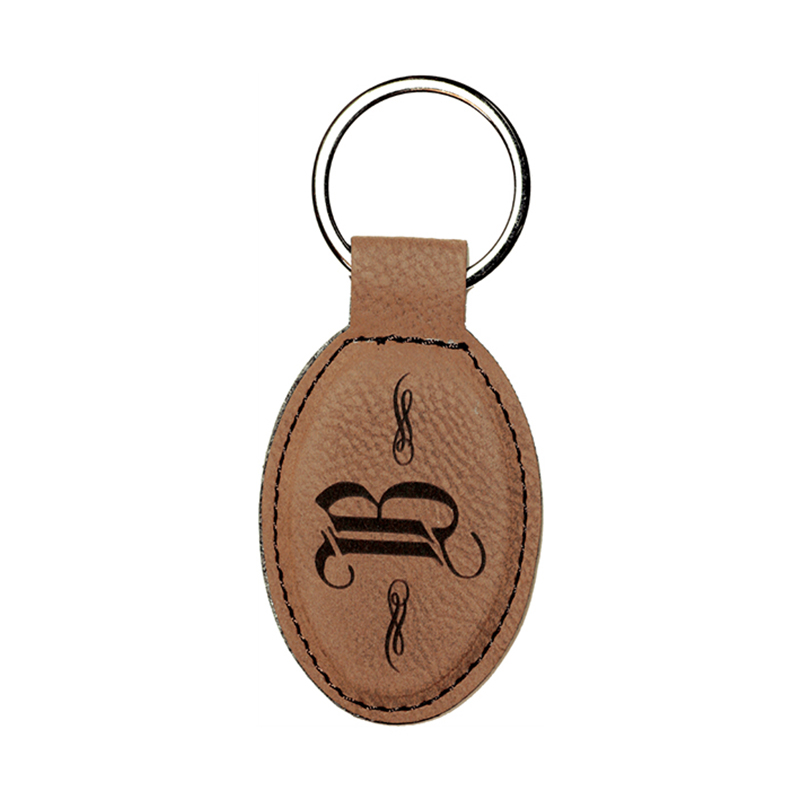 Keychain Oval Leatherette Laserable