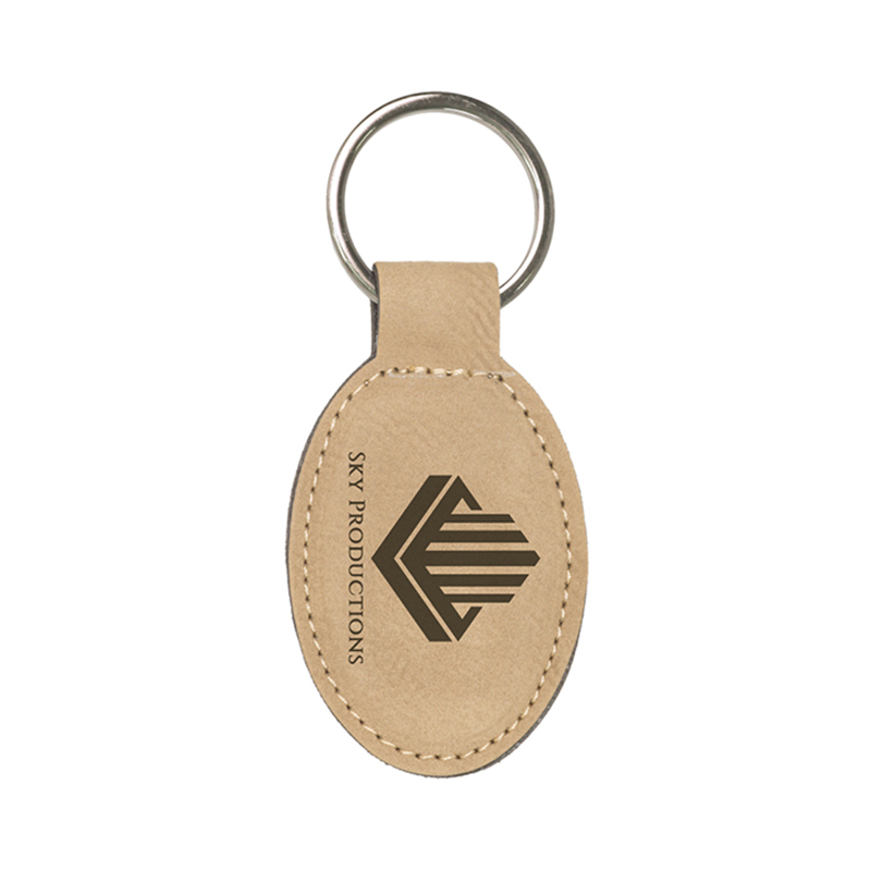 Keychain Oval Leatherette Laserable