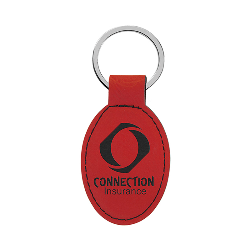 Keychain Oval Leatherette Laserable