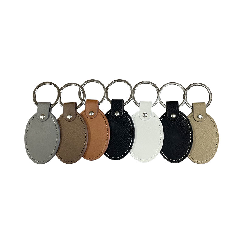 Keychains Oval Leatherette Laserable le Oiled Edge
