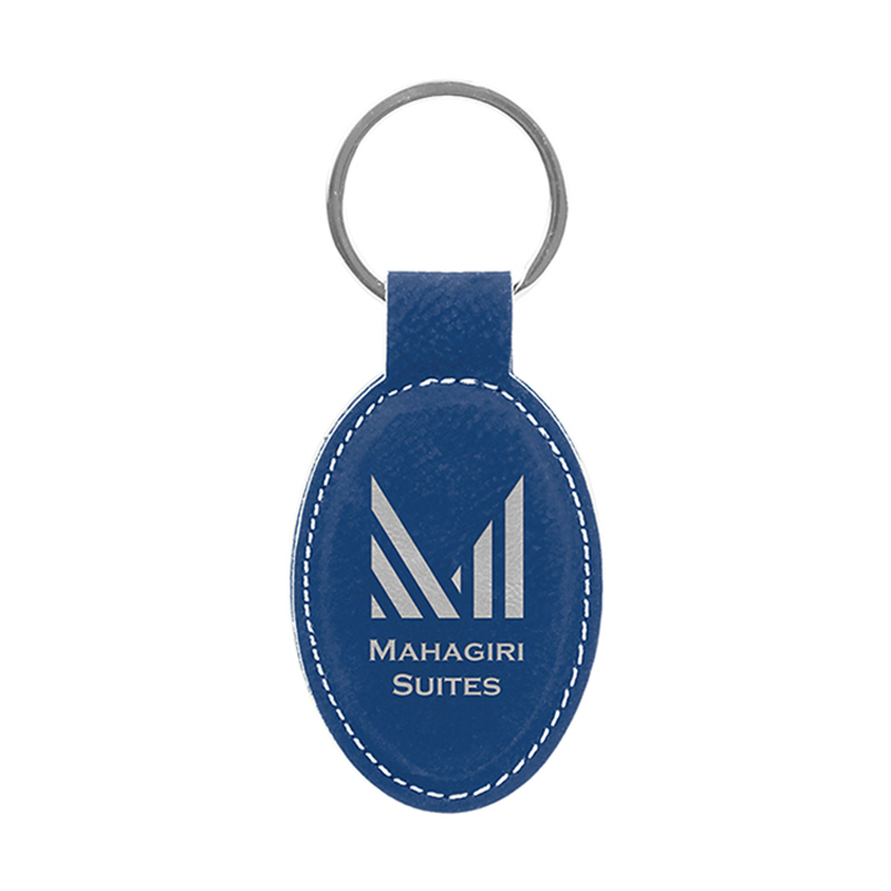 Keychain Oval Leatherette Laserable