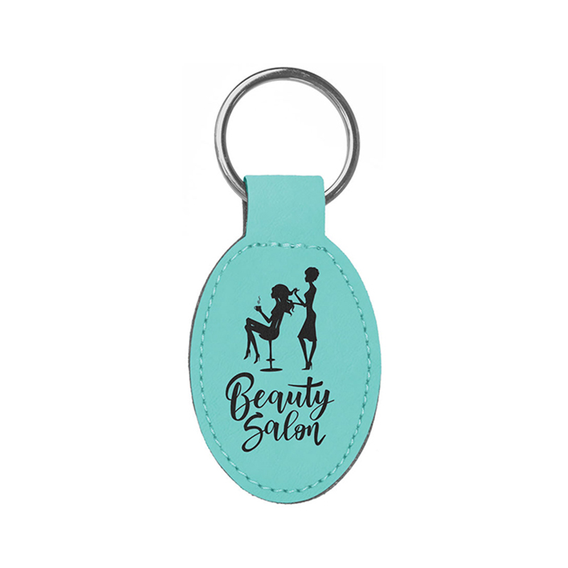 Keychain Oval Leatherette Laserable