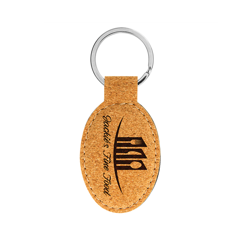 Keychain Oval Leatherette Laserable