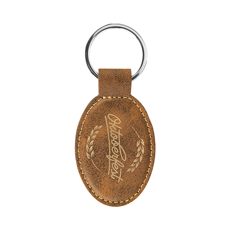 Keychain Oval Leatherette Laserable