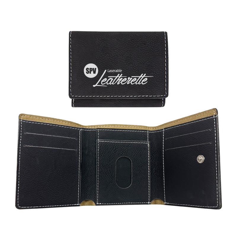 Sparán Trifold Leatherette Laserable