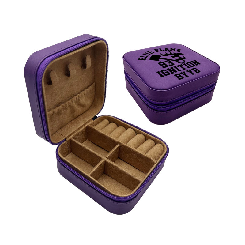 Bosca Seodra Taistil Leatherette Laserable 4×4 le Líneáil Tan
