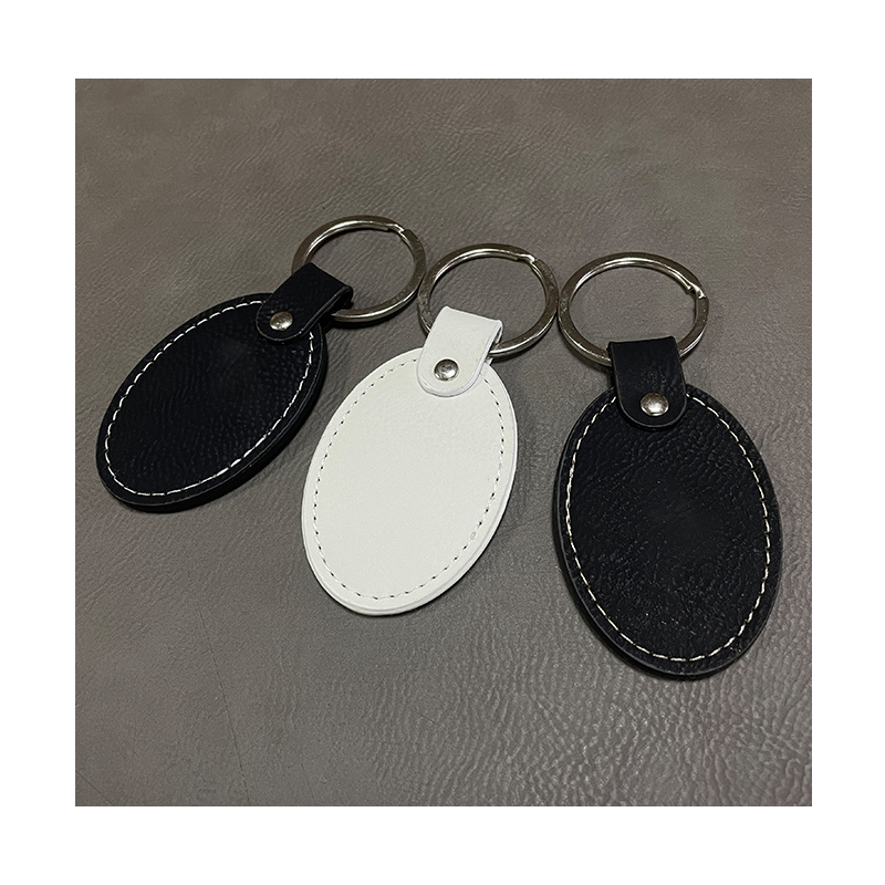 Keychains Oval Leatherette Laserable le Oiled Edge