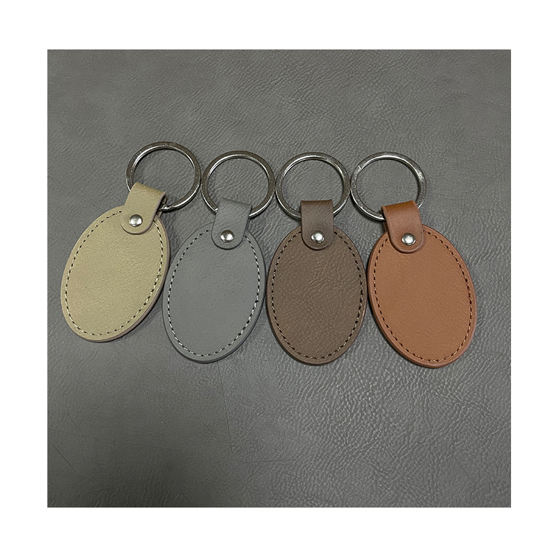 Keychains Oval Leatherette Laserable le Oiled Edge