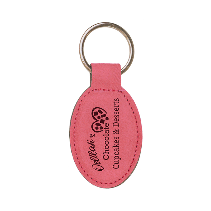 Keychain Oval Leatherette Laserable