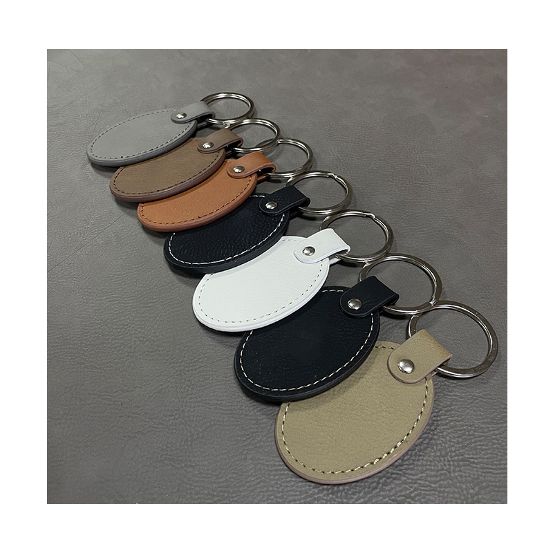 Keychains Oval Leatherette Laserable le Oiled Edge