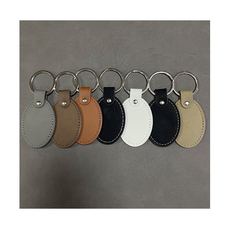 Keychains Oval Leatherette Laserable le Oiled Edge