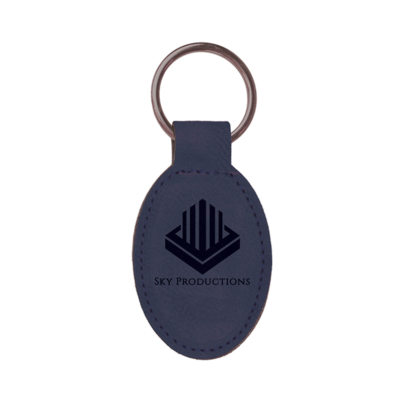 Keychain Oval Leatherette Laserable