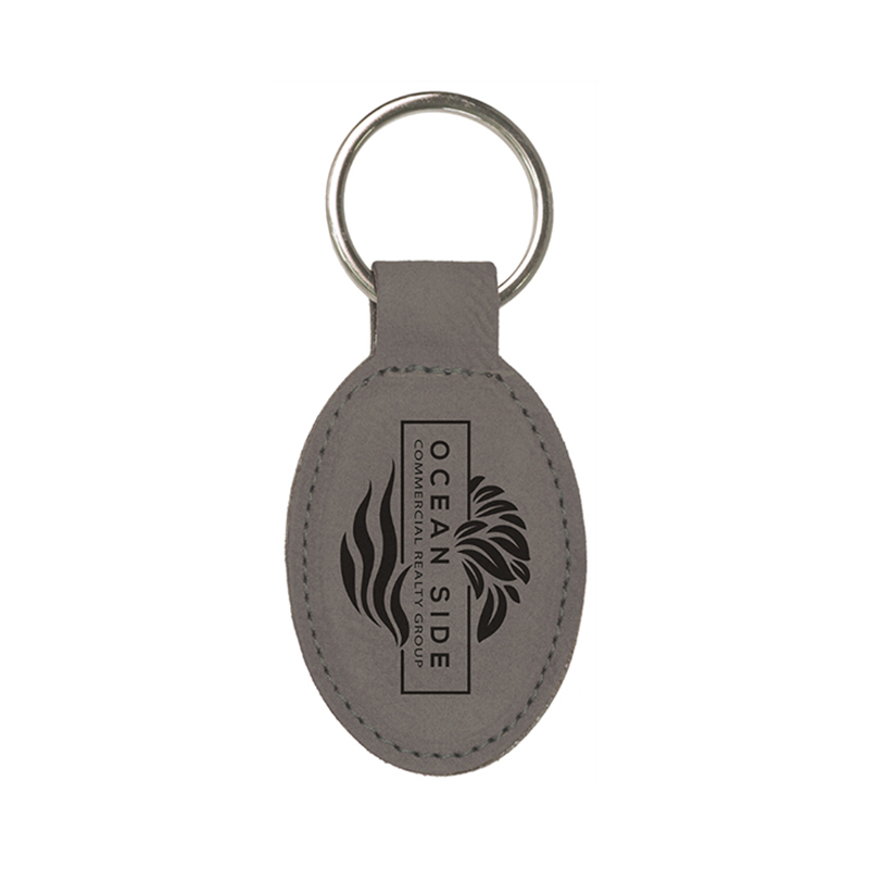Keychain Oval Leatherette Laserable