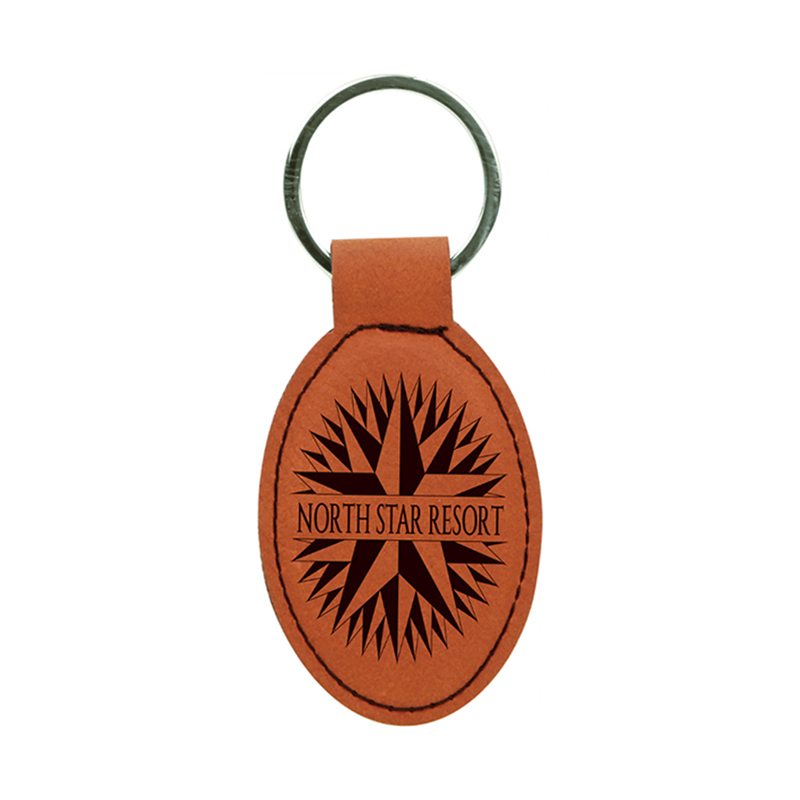 Keychain Oval Leatherette Laserable