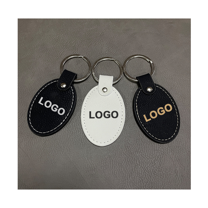 Keychains Oval Leatherette Laserable le Oiled Edge