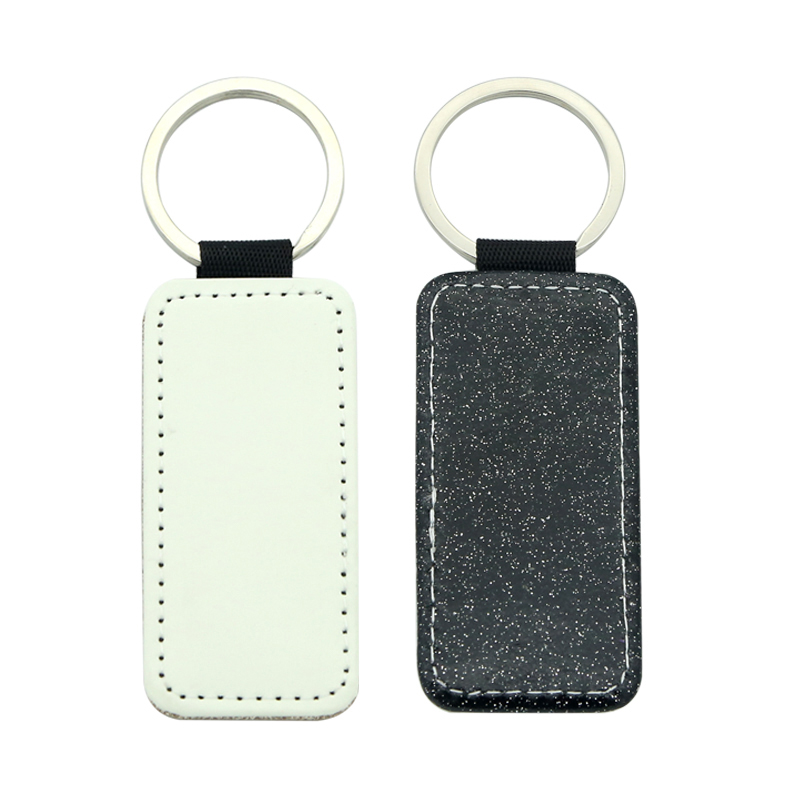 Sublimation Glittering Leatherette Dronuilleog Keychain - Priontáil Thaobh Aonair Sublimation Glittering Leatherette Dronuilleog Keychain - Priontáil Thaobh Aonair