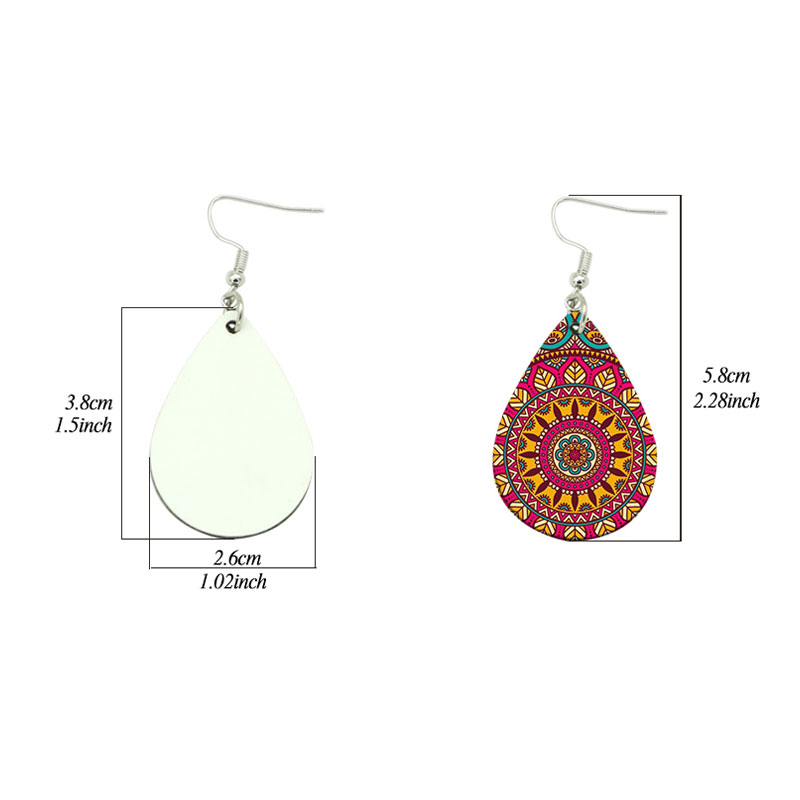 Cruth Titim Earring Leathar Sublimation PU (péire)