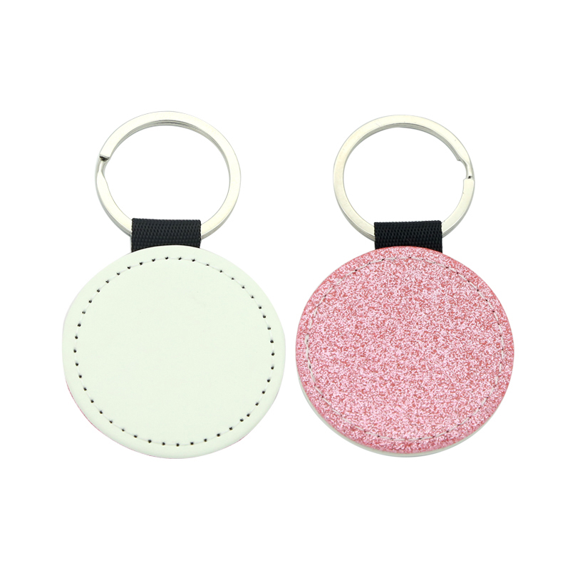 Sublimation Glittering Leatherette Babhta Keychain - Priontáil Thaobh Aonair