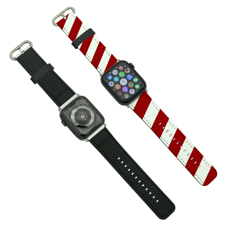 Bannaí Apple Watch Leathar Sublimation PU le haghaidh Sraith 1/2/3-38mm