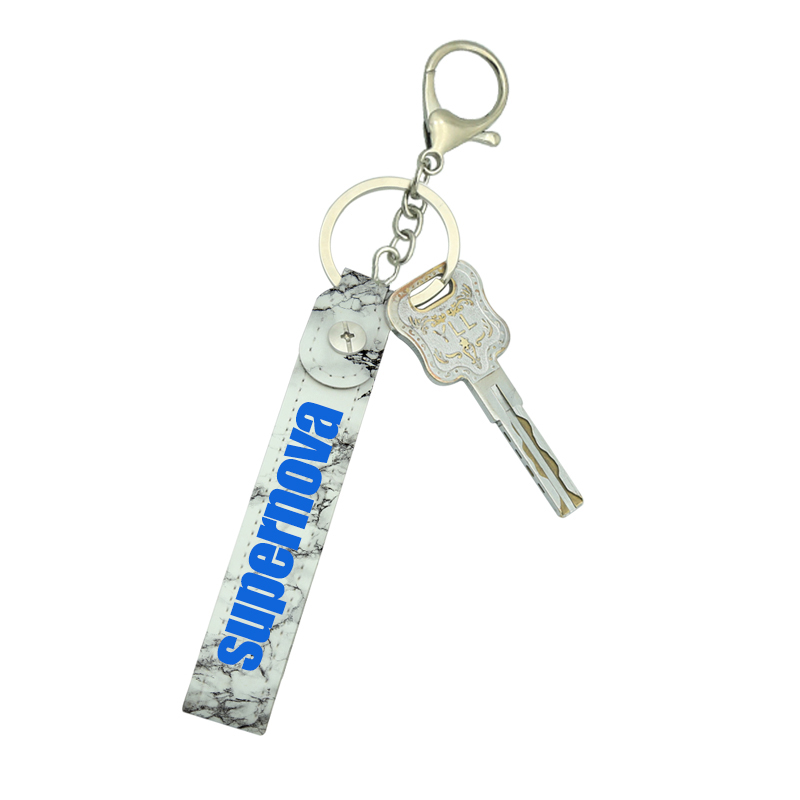 Sublimation Leatherette Lanyard Keychain