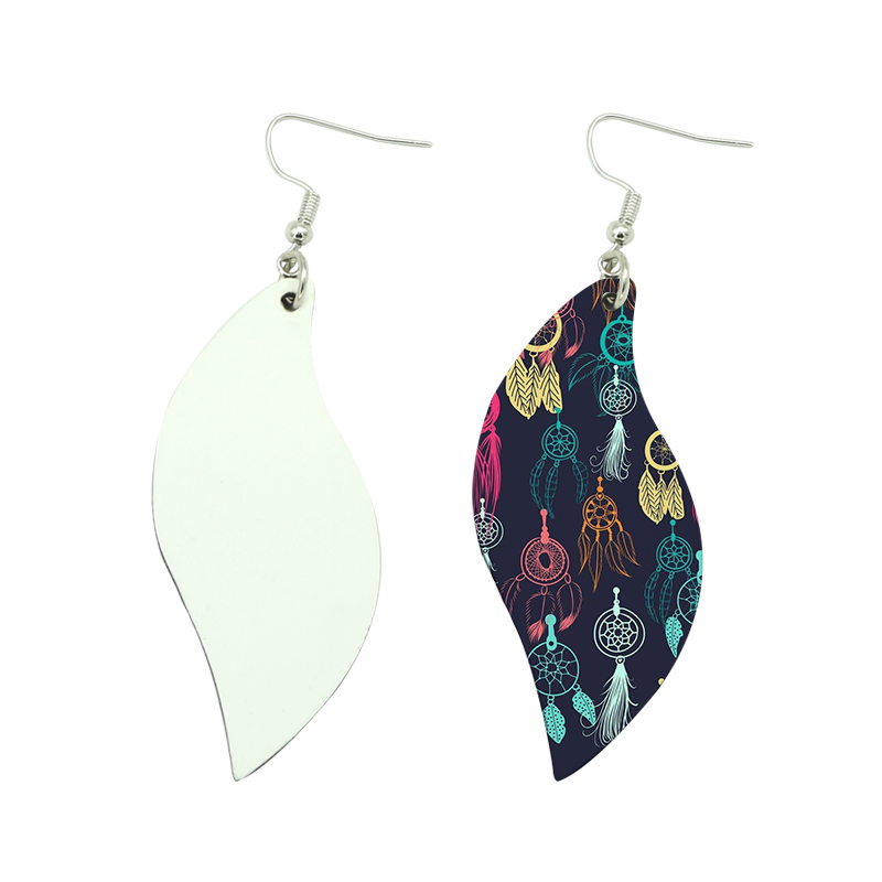 Cruth Duilleog Earring Leathar Sublimation PU (péire)