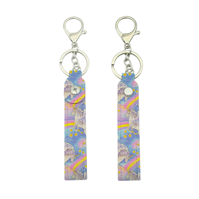 Sublimation Leatherette Lanyard Keychain