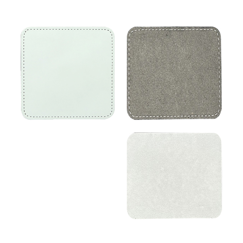 2 1/2' x 2 1/2' Paistí Leatherette Sublimation Cearnógach le greamaitheacha