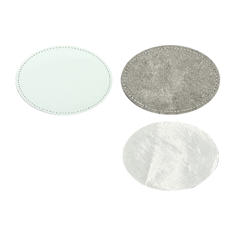 3 1/2' x 2 1/2' Paistí Leatherette Sublimation Oval le greamaitheacha