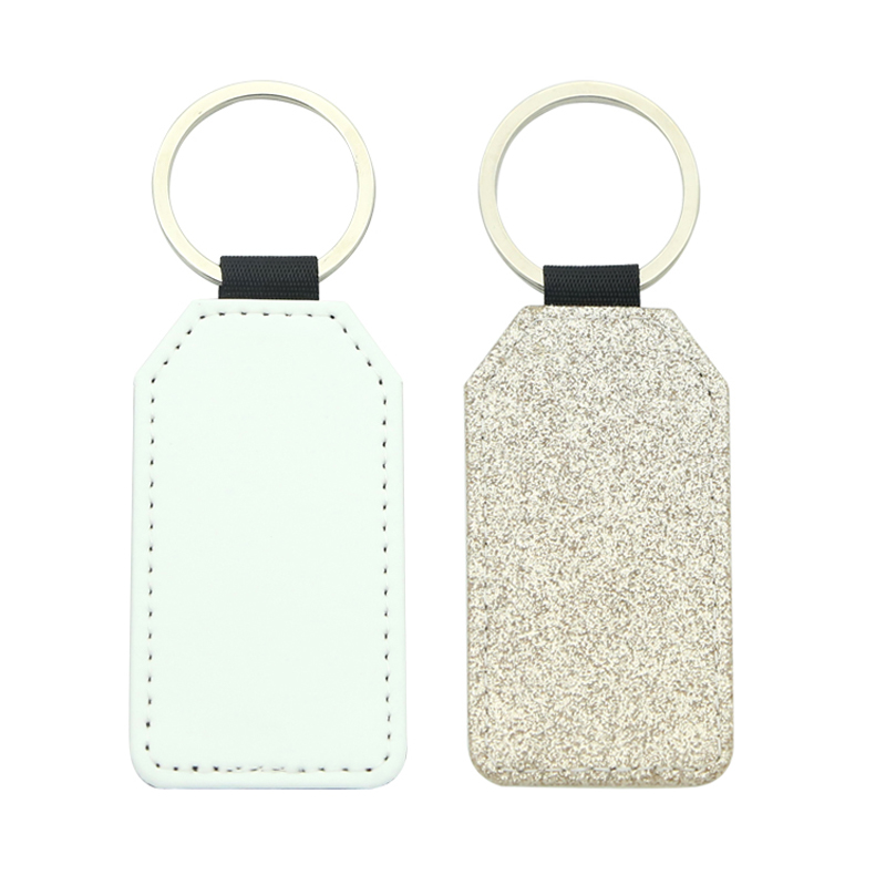 Sublimation Glittering Leatherette Dronuilleog Keychain - Priontáil Thaobh Aonair Sublimation Glittering Leatherette Dronuilleog Keychain - Priontáil Thaobh Aonair