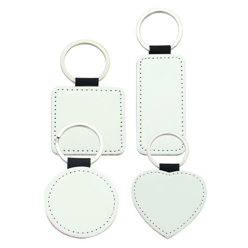Sublimation Glittering Leatherette Cearnóg Keychain - Priontáil Thaobh Aonair Sublimation Glittering Leatherette Cearnóg Keychain - Priontáil Thaobh Aonair