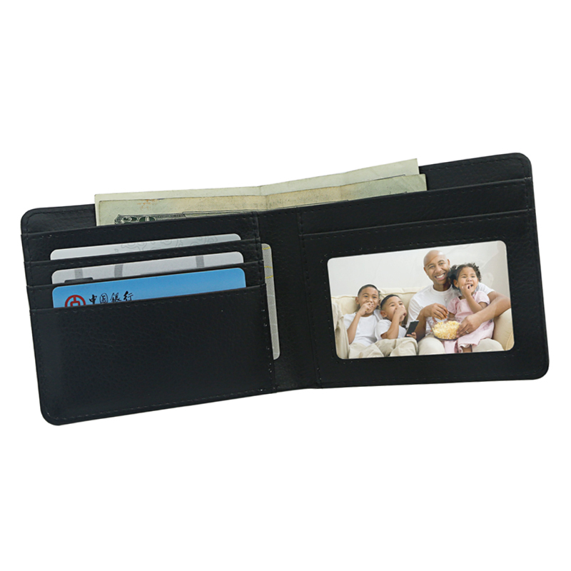 Sparán Dé-Fhillte Leatherette Sublimation na bhFear le Fuinneog Grianghraf