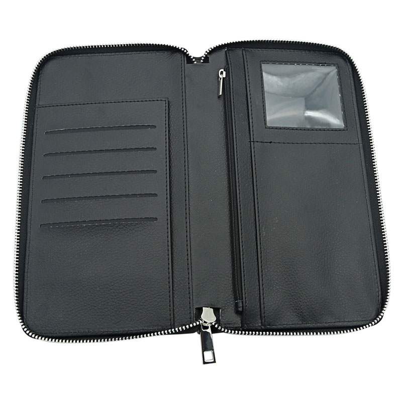 Sealbhóir Pas Sublimation Leatherette le Zipper agus Leathar PU Istigh