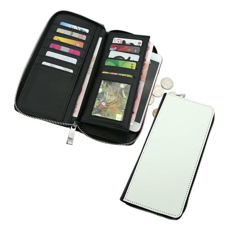 Sublimation Leatherette Zipper Wallets - Large