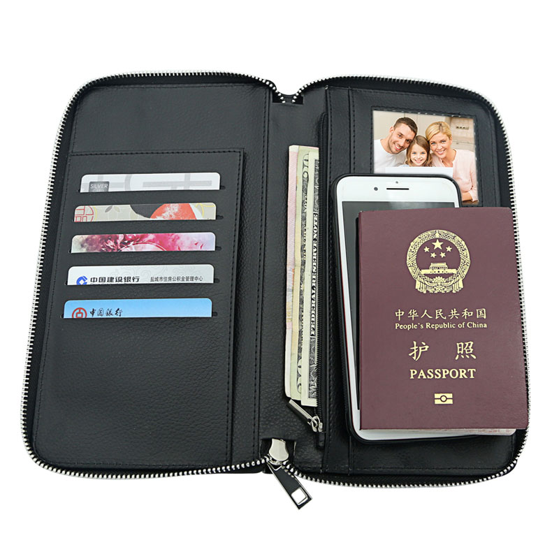 Sealbhóir Pas Sublimation Leatherette le Zipper agus Leathar PU Istigh