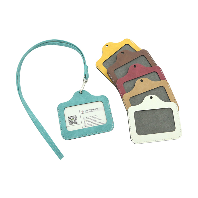 Sealbhóir Suaitheantas ID Leatherette Sublimation - Cothrománach