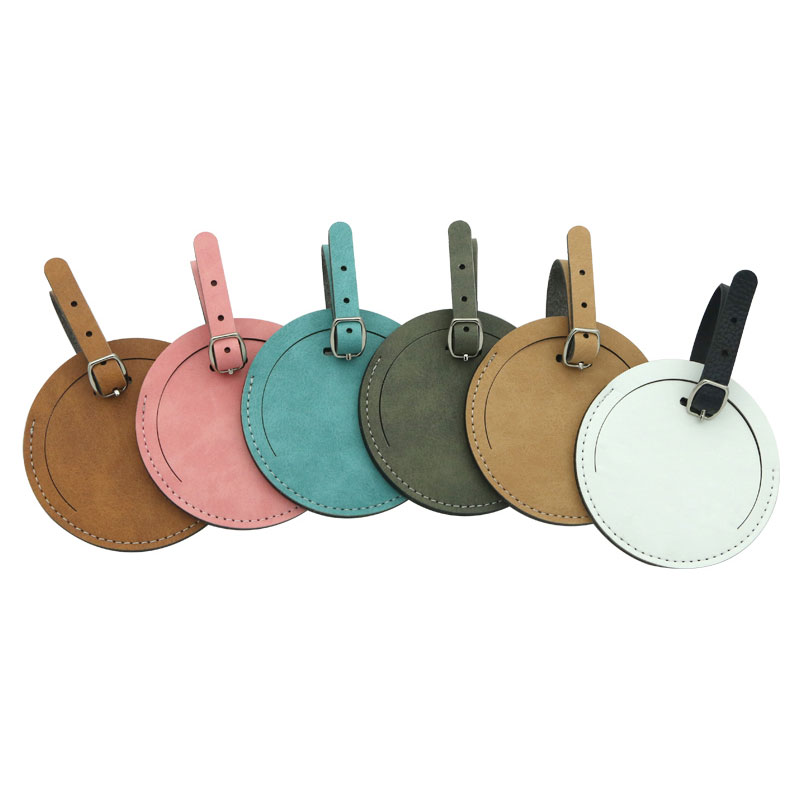 Sublimation Colorful Taobh Dúbailte PU Leathar Bagáiste Tag - Babhta