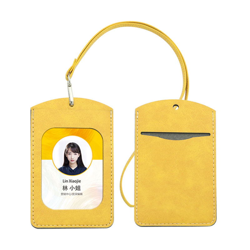 Sealbhóir Suaitheantas ID Leatherette Sublimation - Ciseal Cárta Dúbailte Díreach