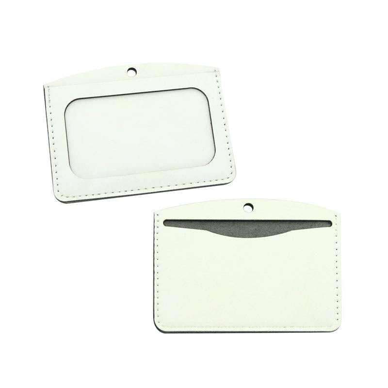 Sealbhóir Suaitheantas ID Leatherette Sublimation - Ciseal Cárta Dúbailte Cothrománach