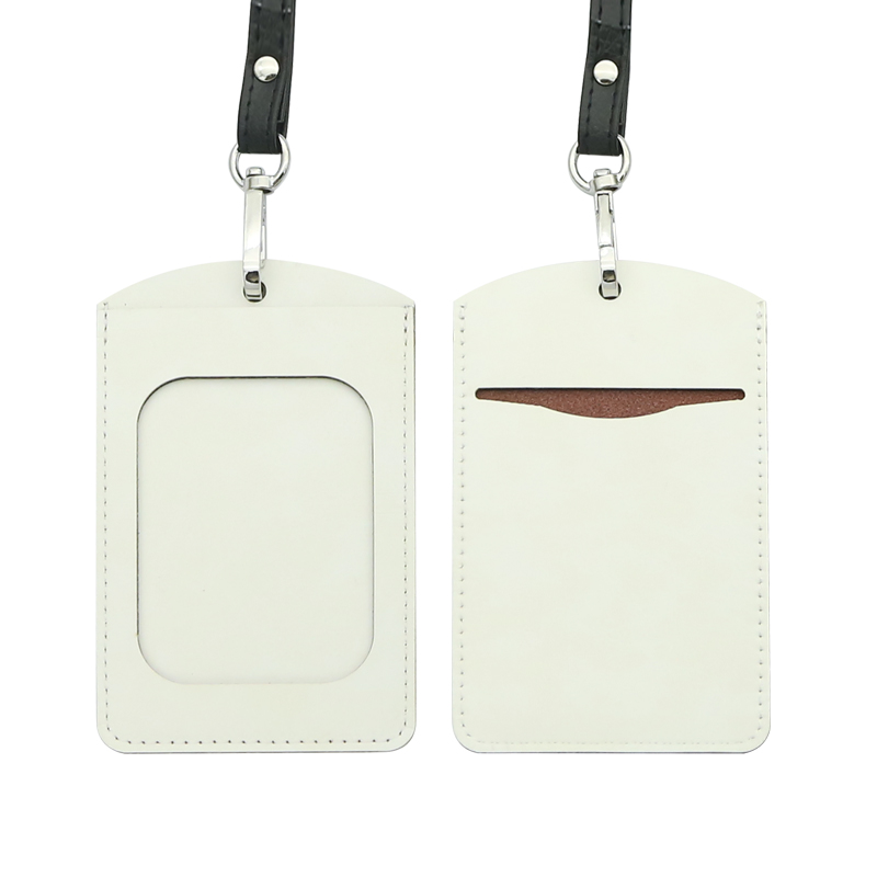 Sealbhóir Suaitheantas ID Leatherette Sublimation - Ciseal Cárta Dúbailte Díreach