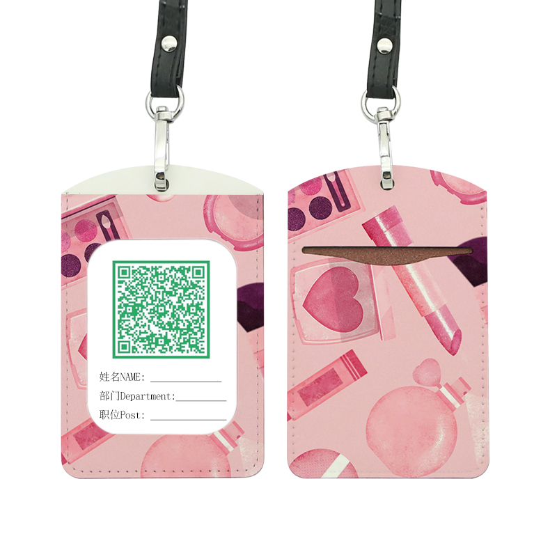 Sealbhóir Suaitheantas ID Leatherette Sublimation - Ciseal Cárta Dúbailte Díreach