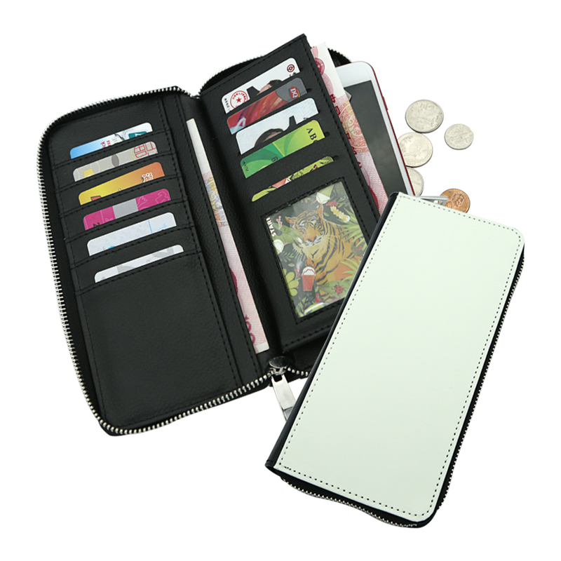 Sublimation Leatherette Zipper Wallets - Large
