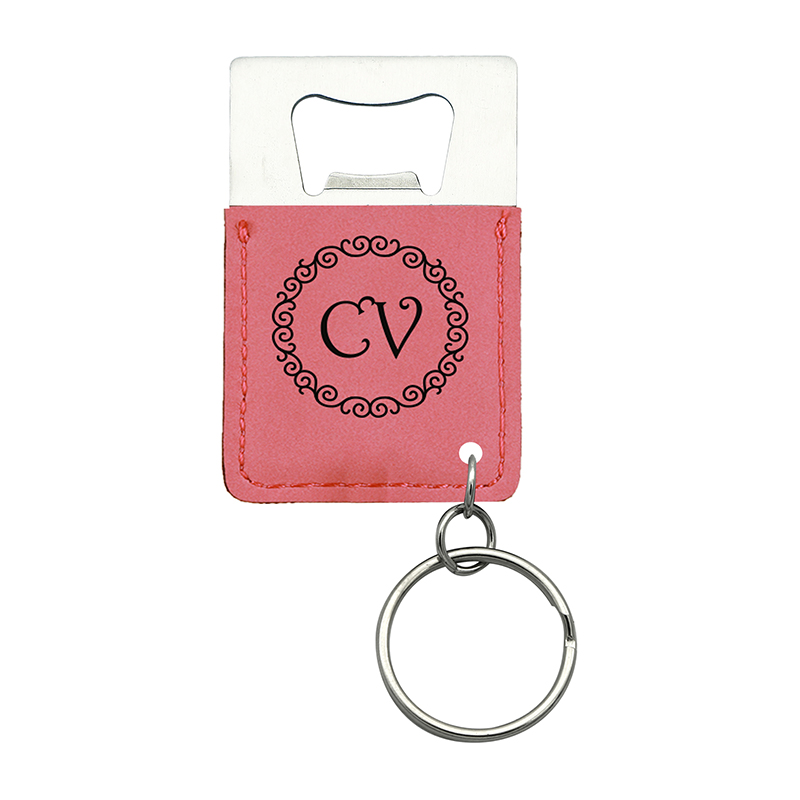 Oscailteoir Buidéal Dronuilleog Laserable Leatherette Keychain