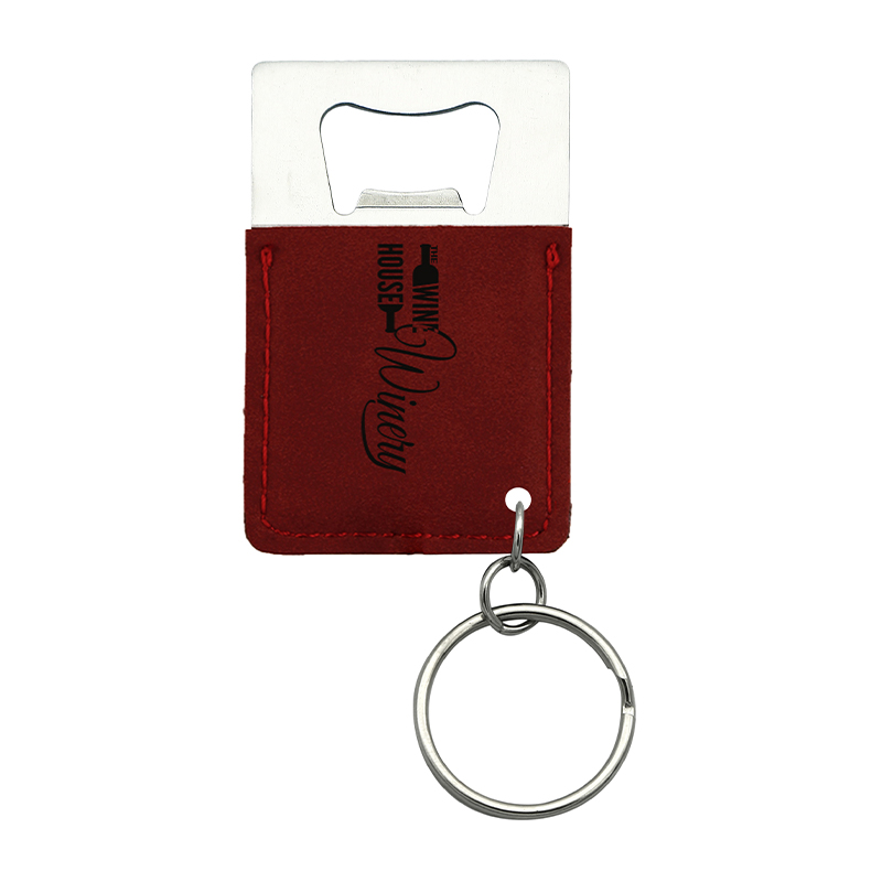 Oscailteoir Buidéal Dronuilleog Laserable Leatherette Keychain