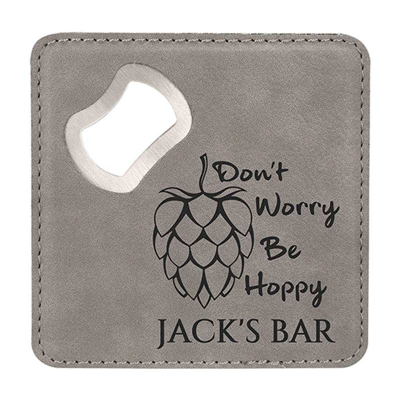 Coaster Leatherette Laserable le Oscailteoir Buidéal