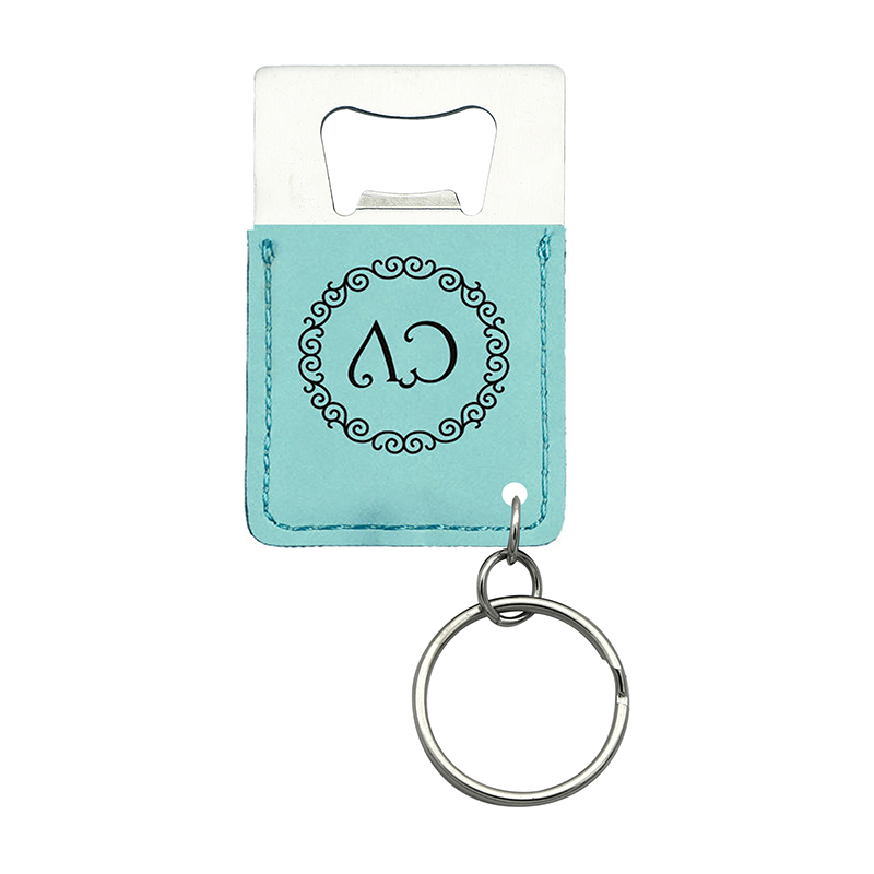 Oscailteoir Buidéal Dronuilleog Laserable Leatherette Keychain