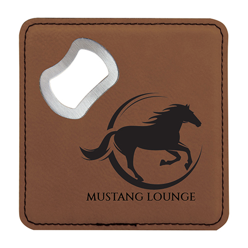 Coaster Leatherette Laserable le Oscailteoir Buidéal