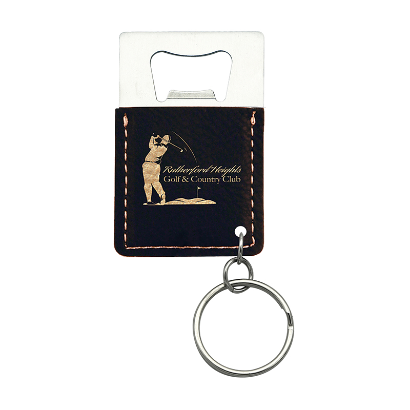 Oscailteoir Buidéal Dronuilleog Laserable Leatherette Keychain